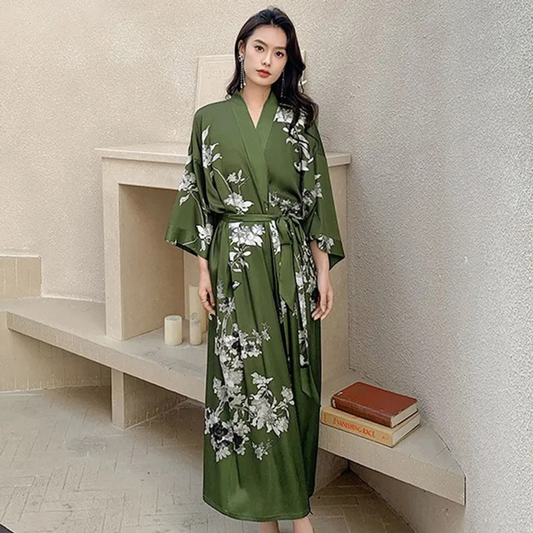 Kairi - Kimono vert imprimé
